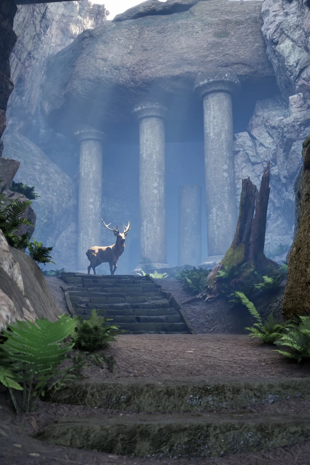 Final render of the cave environment in Unreal