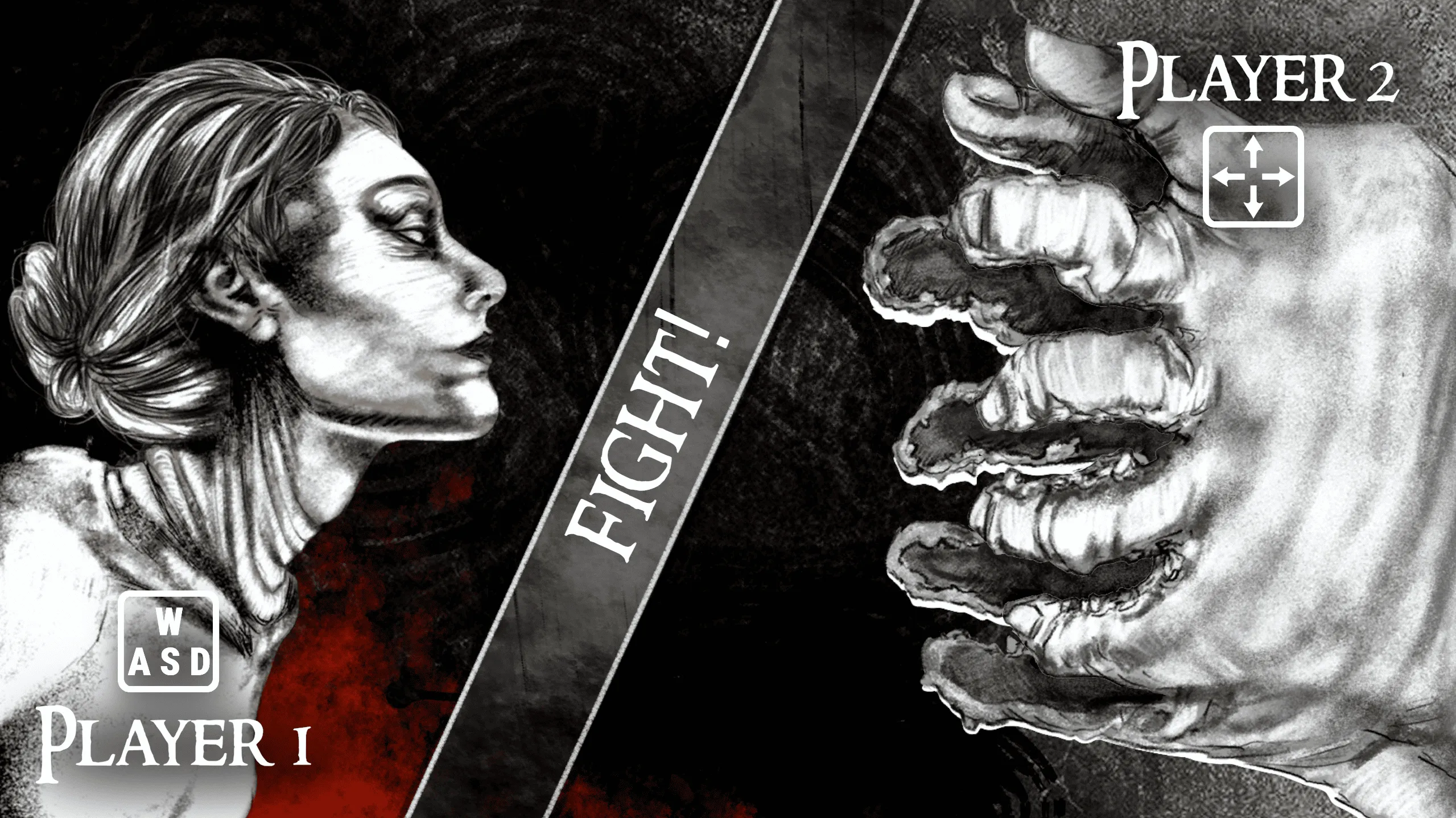 Two monsters facing off on the fight screen