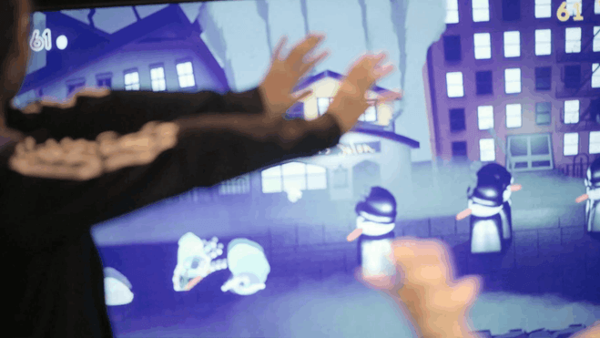 Animated trailer clip of the hand-tracking game