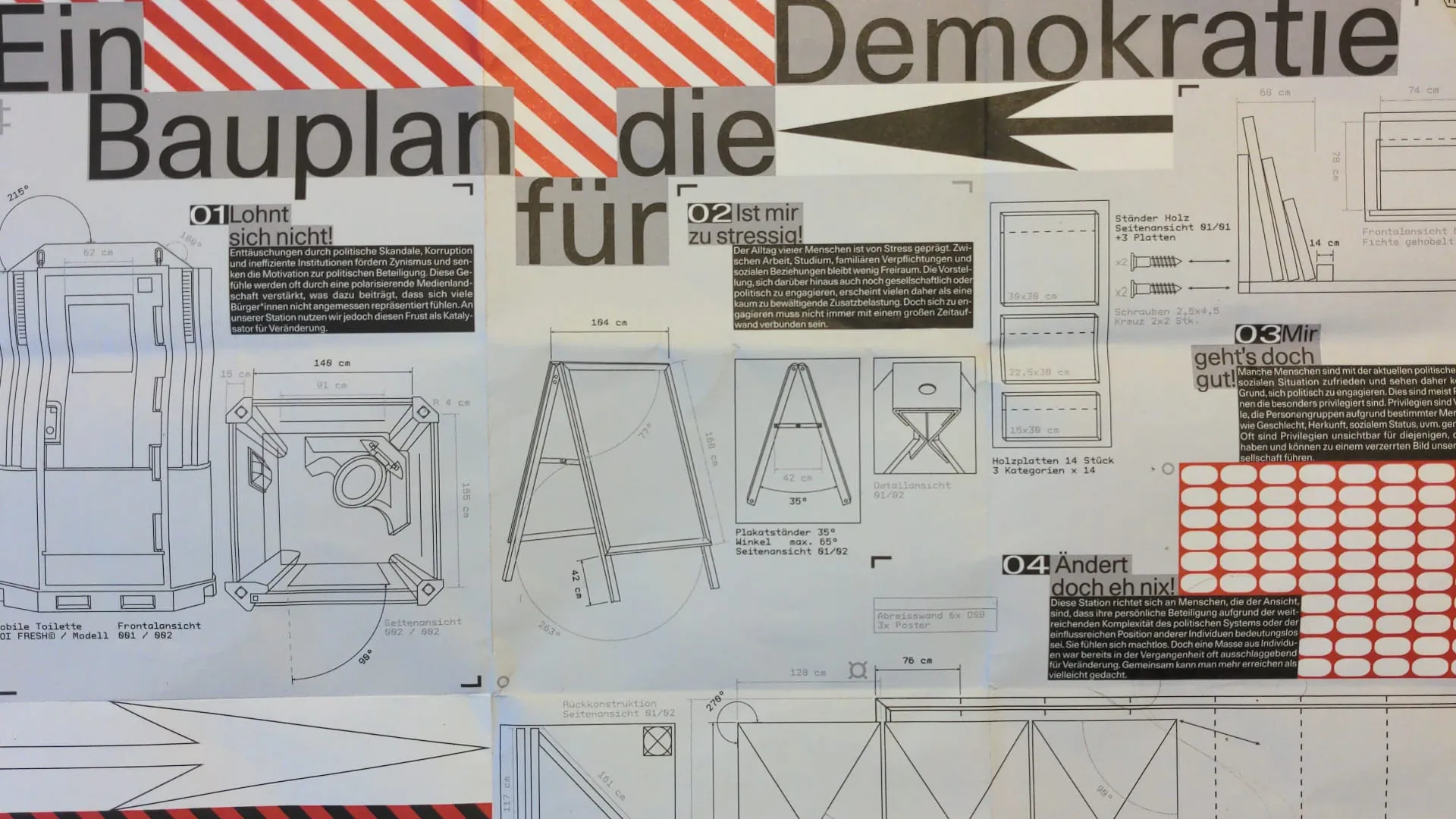 The Nicht meine Baustelle exhibit styled as a construction site