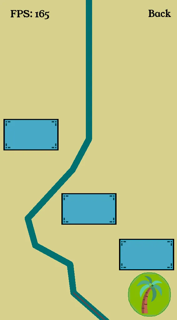 Oasis in-game: the river flowing towards the oasis