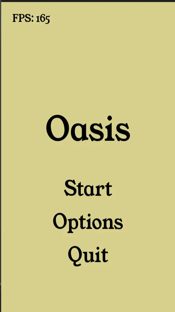 Early Oasis prototype with river and obstacles