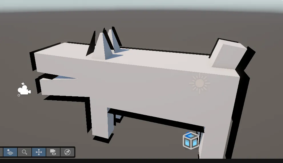 Inverse hull outline with visible gaps at sharp edges