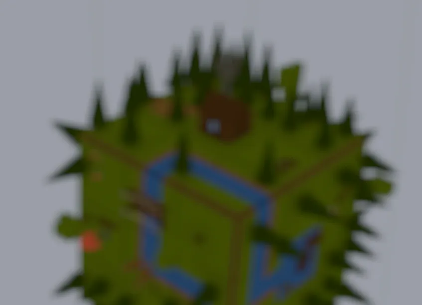 Unity scene rendered with the blur post-process