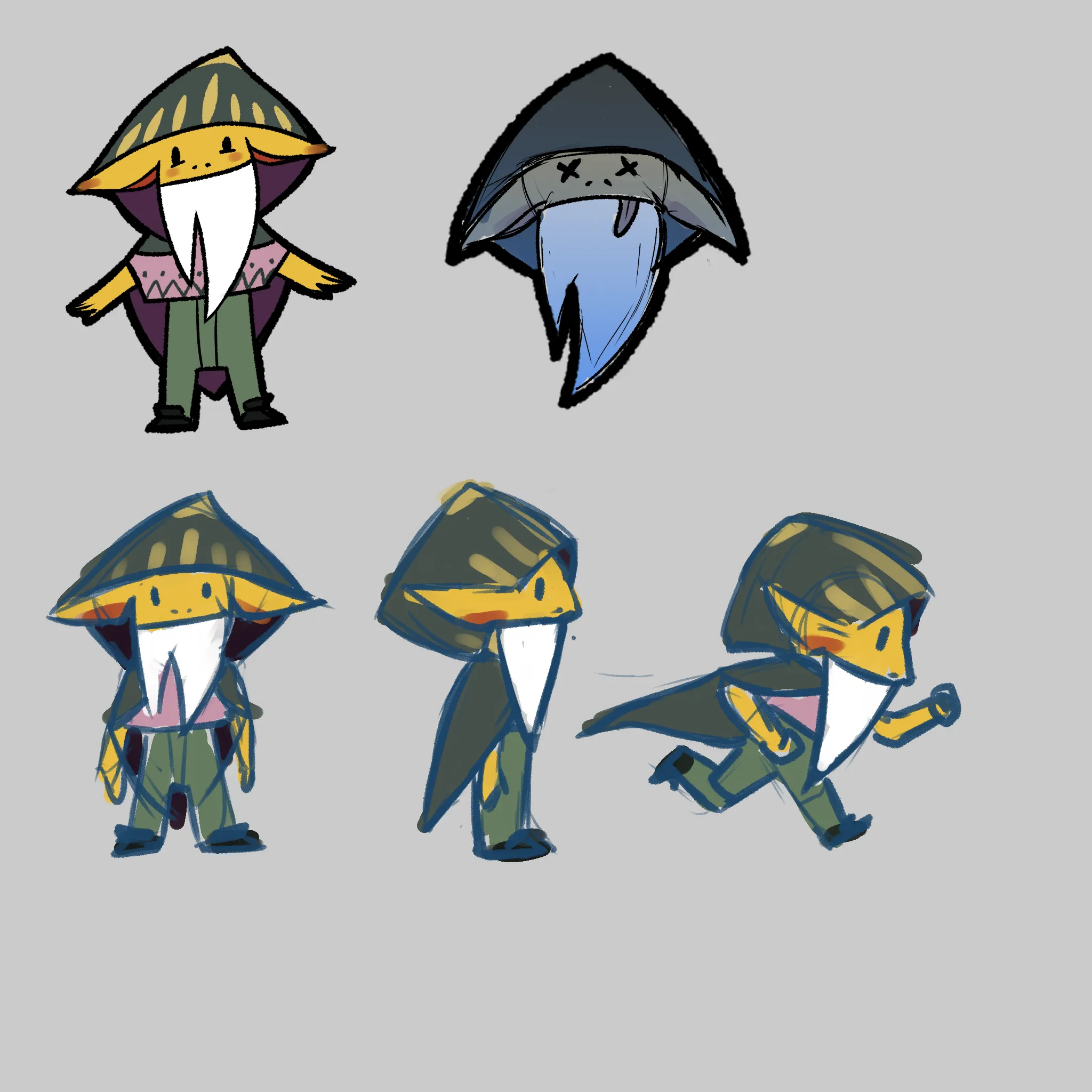 Character concept art for the mages