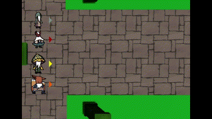 Mage dashing forward with a rubber-link