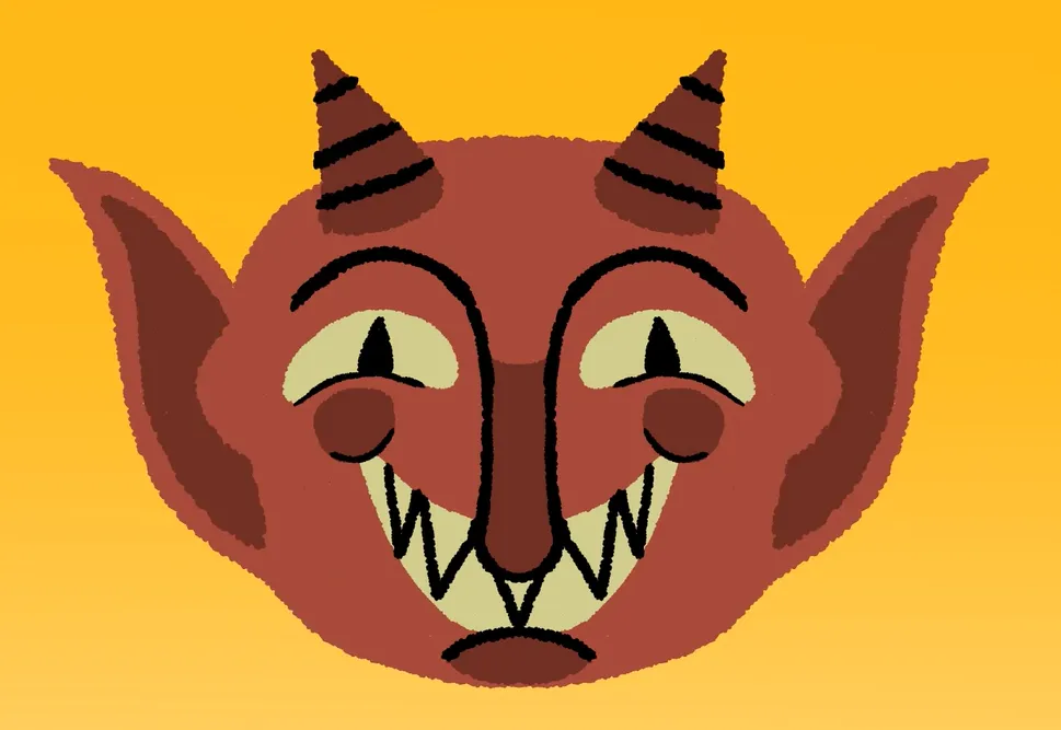 Smiling devil character from the animation