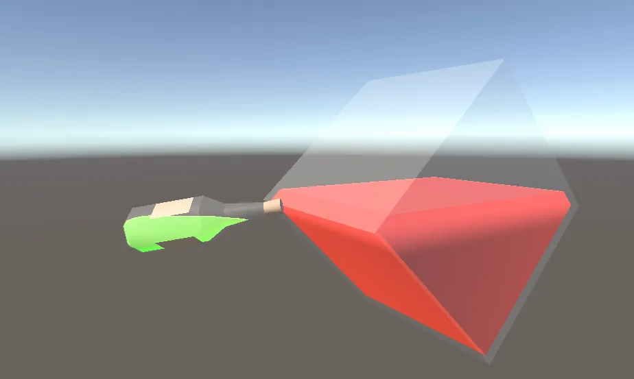 Fake liquid shader sloshing inside a glass bottle in Unity
