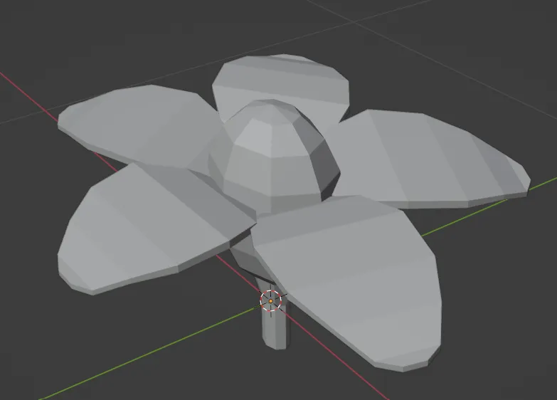 Simple flower model made in Blender for the organic fractals