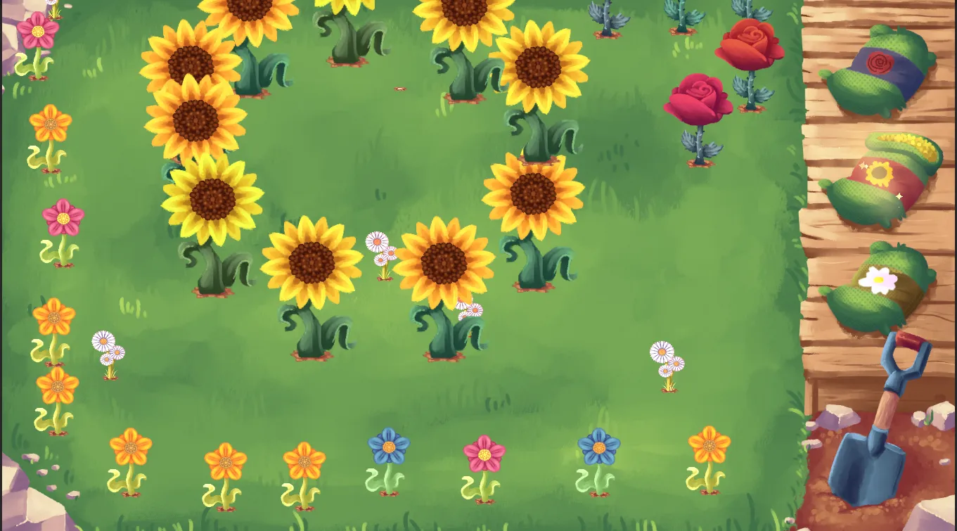 Flowers planted in a circle