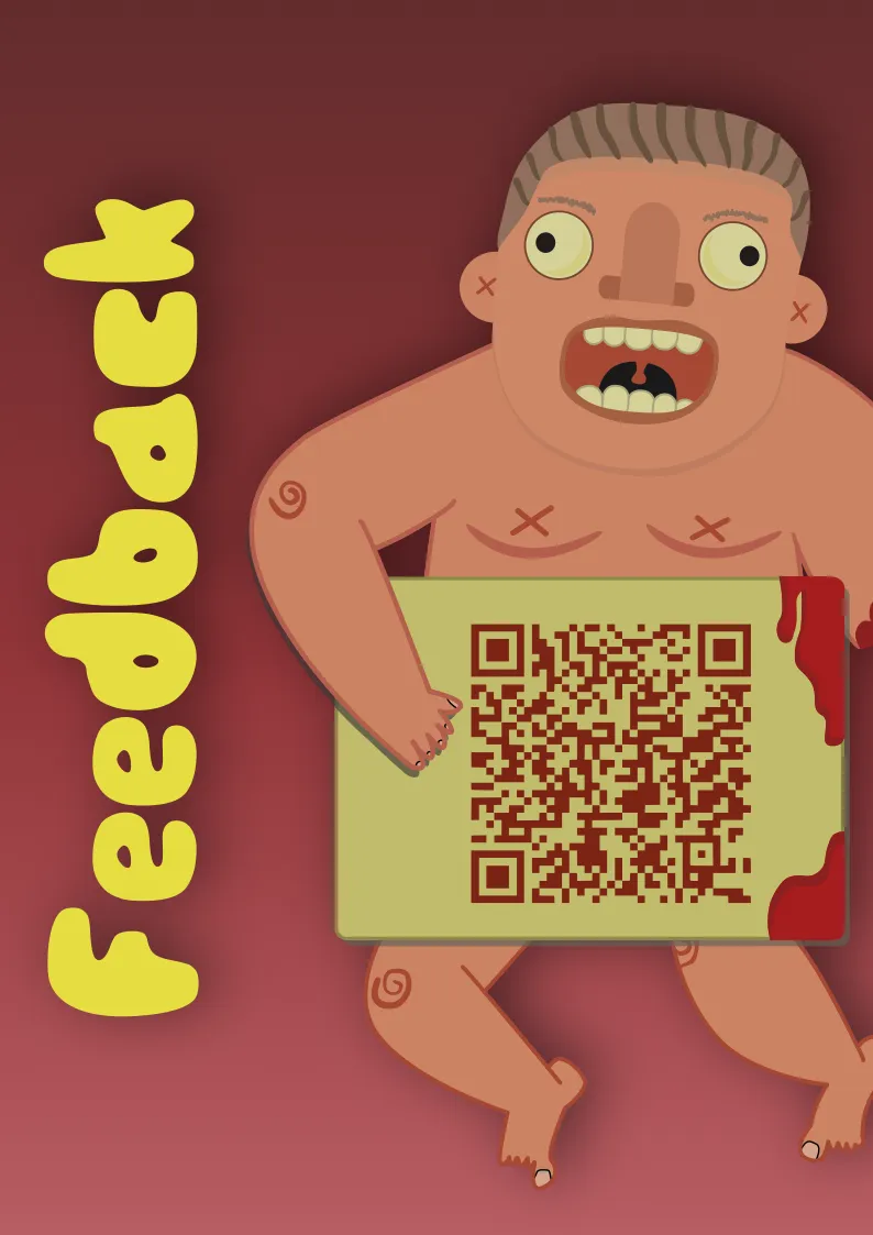 Finished vector illustration with feedback QR code