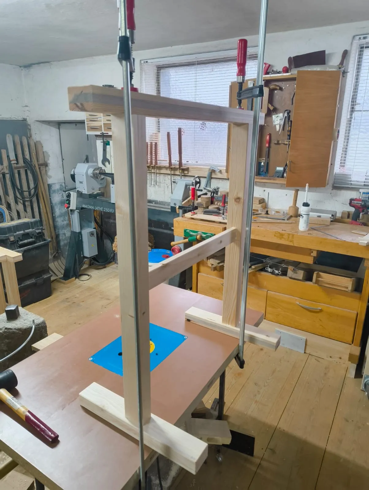 All trestles clamped and drying