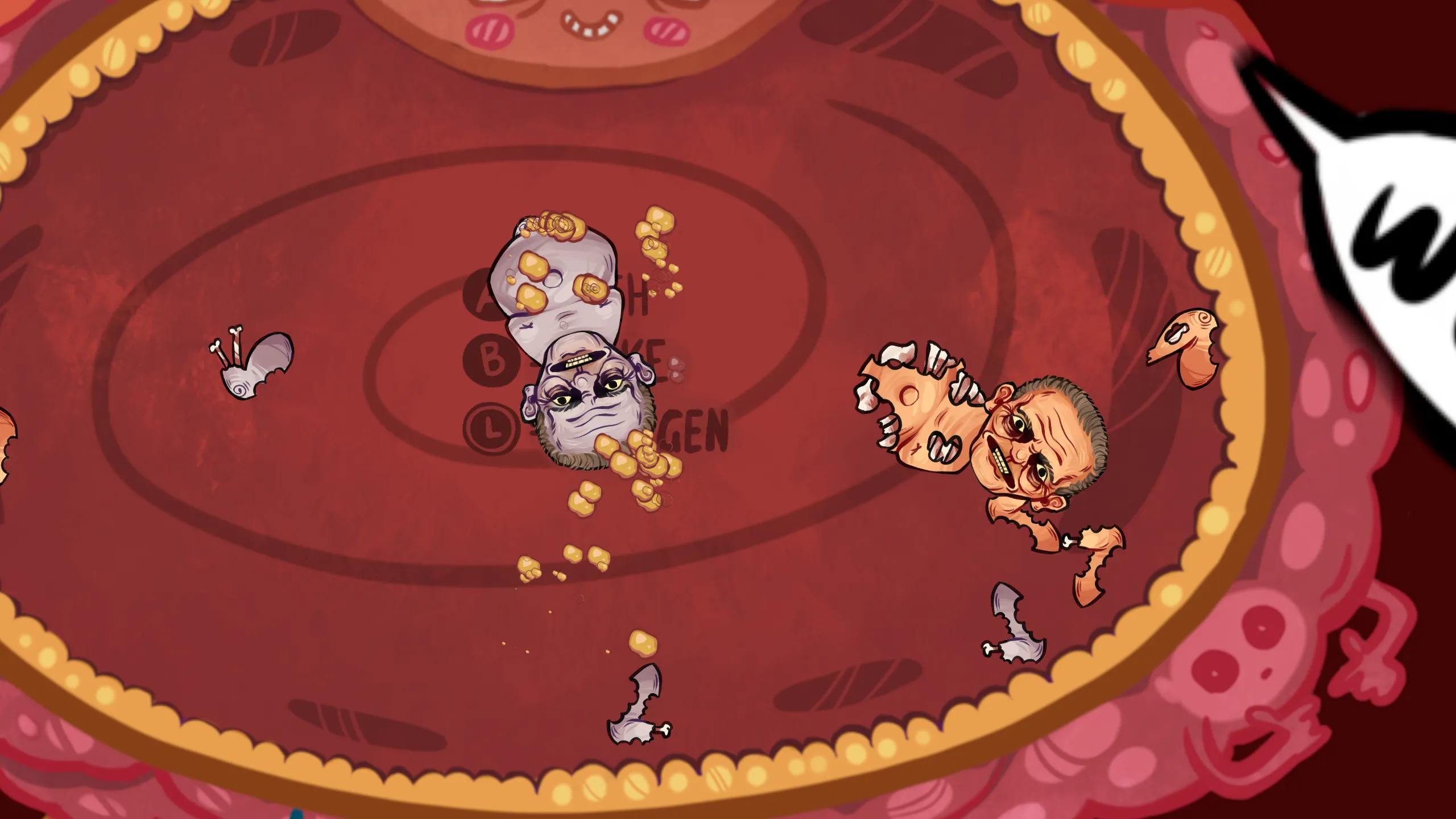 Gameplay screenshot inside the womb