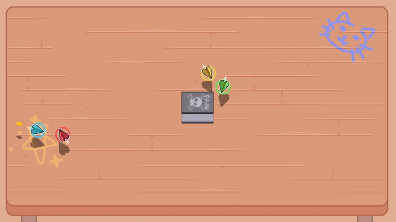 Paper planes shooting darts at each other mid-round