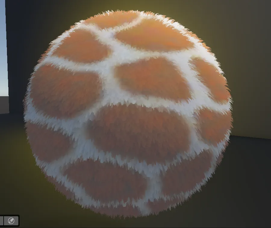 Sphere with giraffe patterned fur