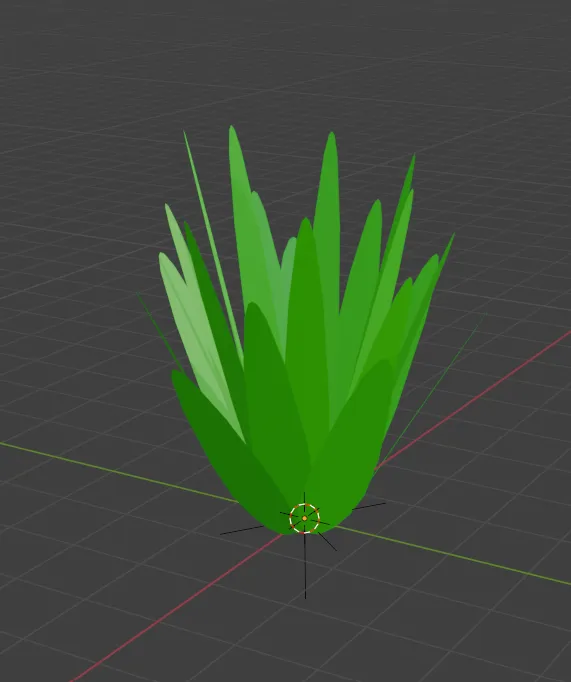 Simple grass blade mesh in Blender