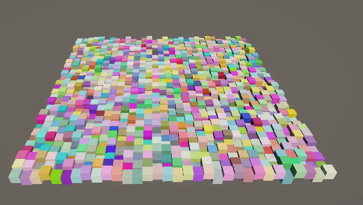 Grid of hashed values visualised with a vertical offset