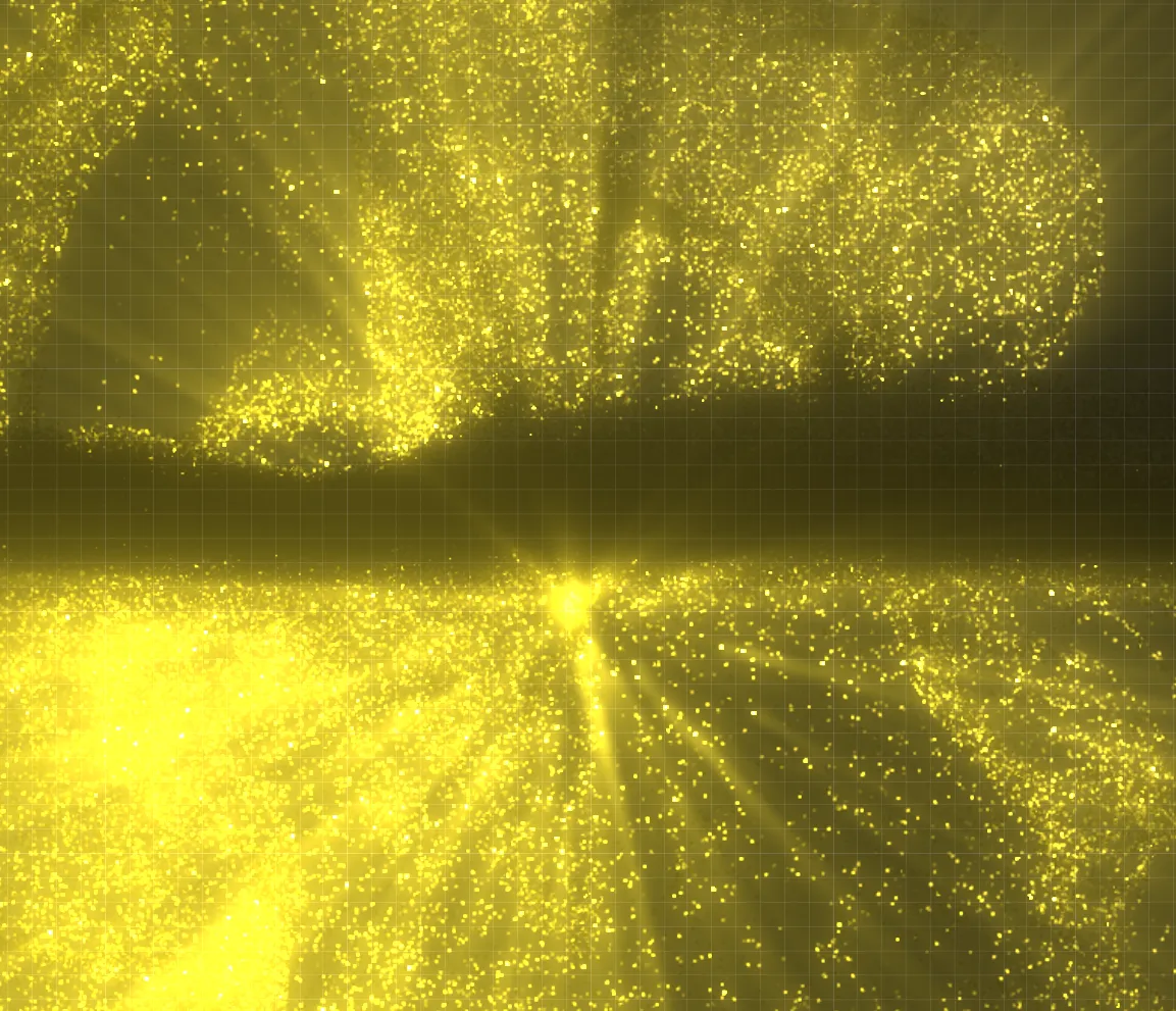 Particle simulation from the Kinect installation