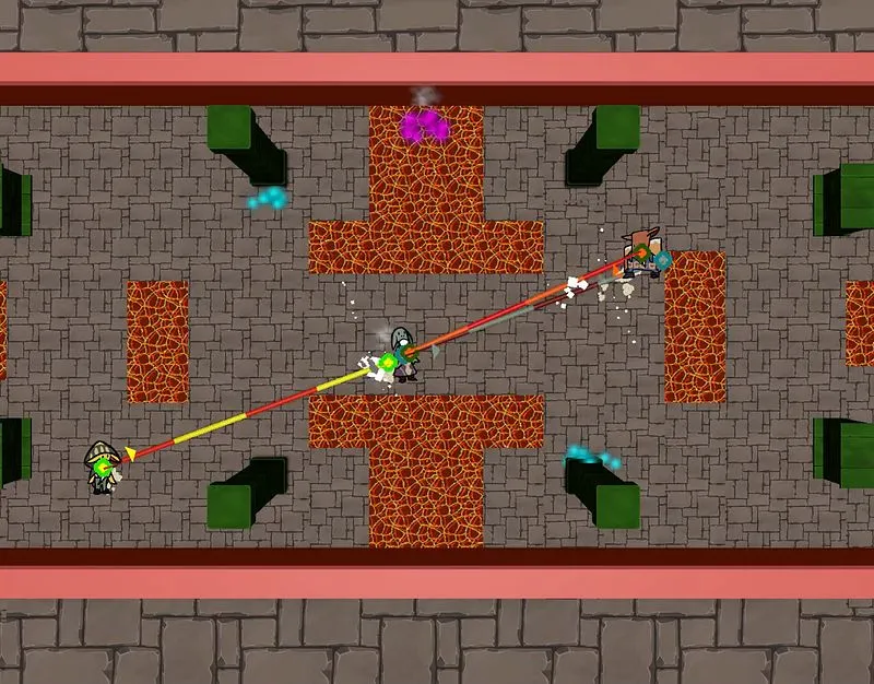 Mages fighting in the arena