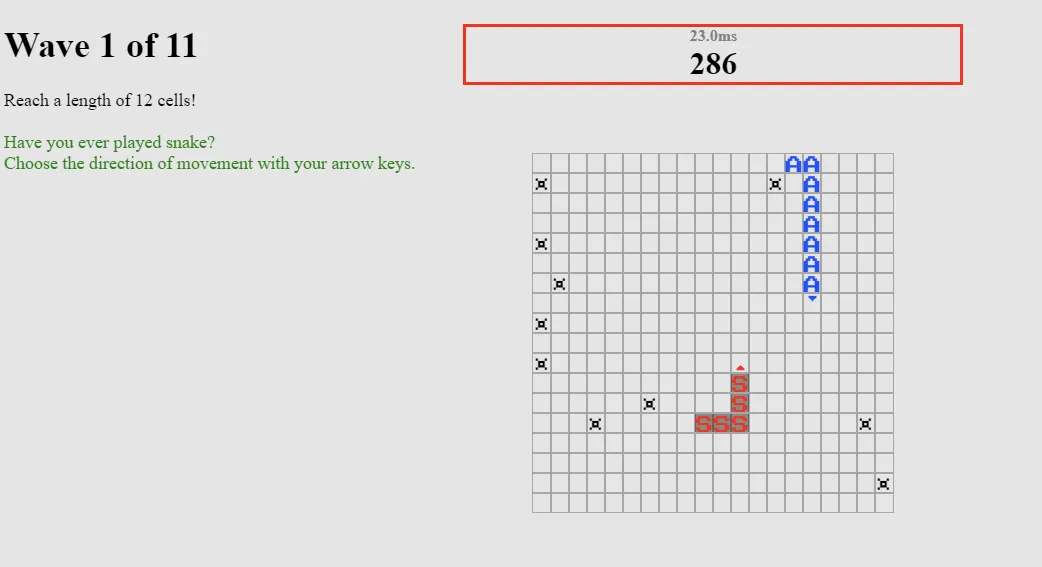 SNOKE level with goals and powerups