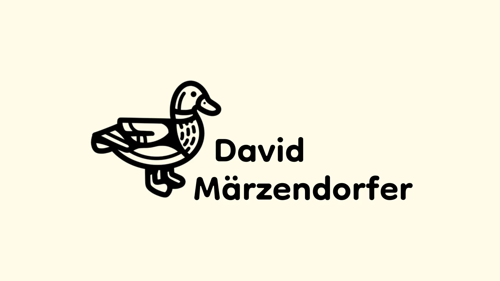 The duck logo of this website with the name David Märzendorfer