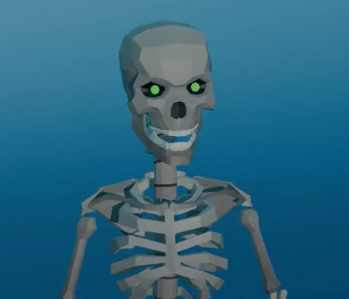 Rigged skeleton character in Blender