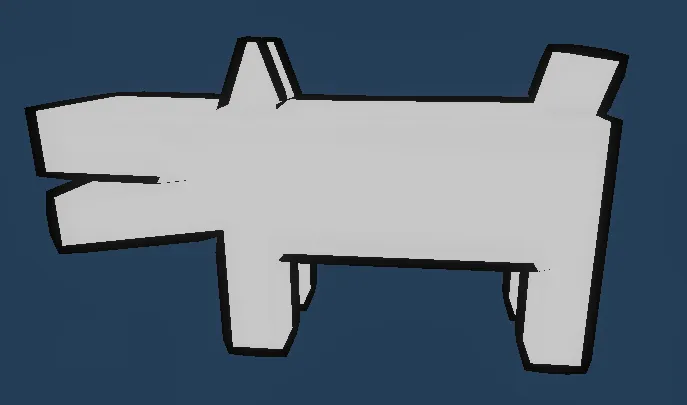 Closed outline after recalculating the normals