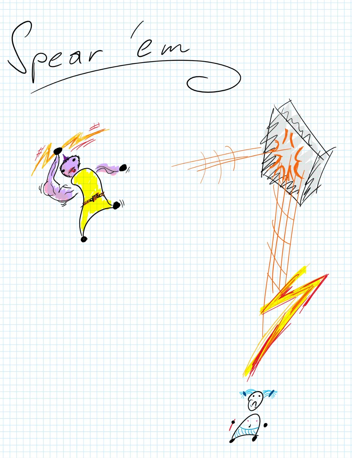 Sketch of a spear mechanic