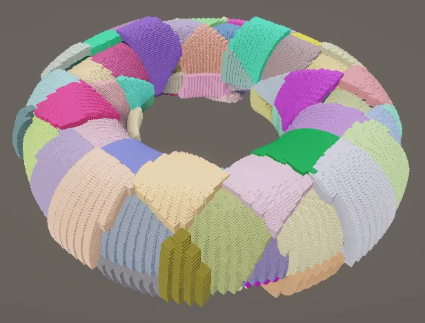 Hash values mapped onto a torus shape