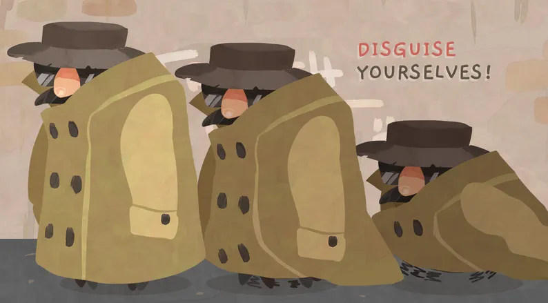 The cats stacked inside the trenchcoat