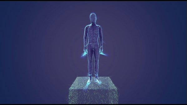 Character vanishing via VFX driven by skinned mesh vertex positions